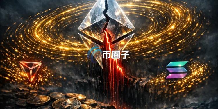 以太坊链上活跃指标全面刷新历史纪录！但币价六个月内下跌30% 手续费收入落后Tron和Solana