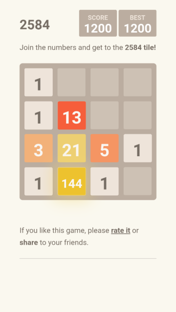 2048斐波那契游戏