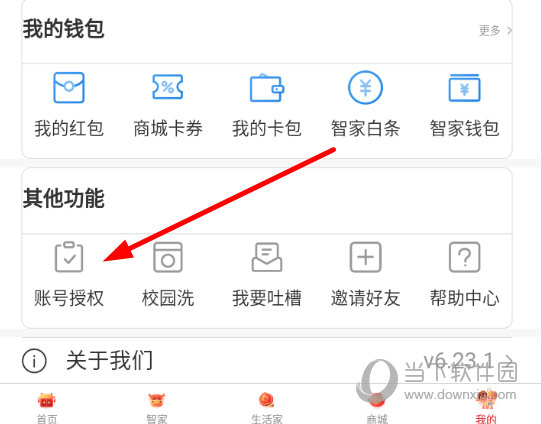点击“其他功能”中的“账号授权”
