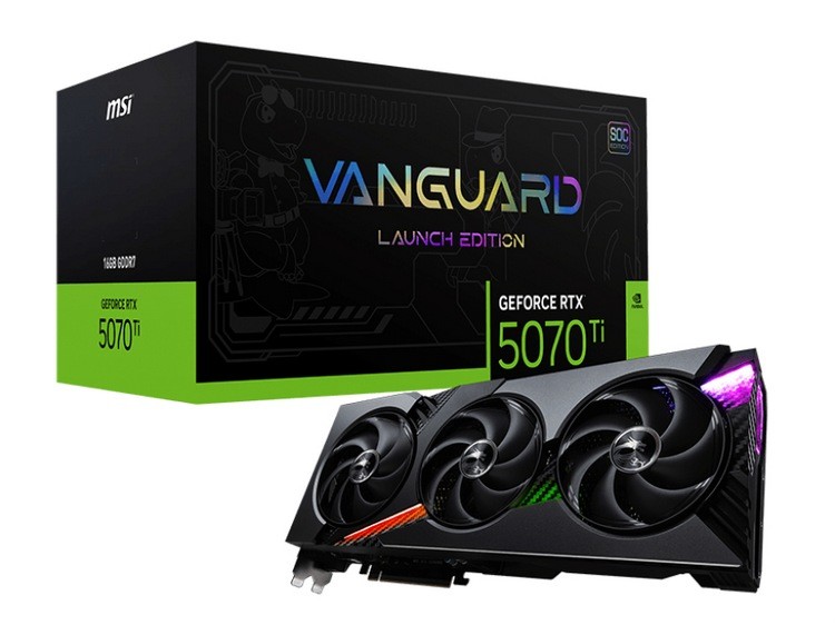 微星发布 RTX 5070 Ti VANGUARD、魔龙和万图师系列非公显卡