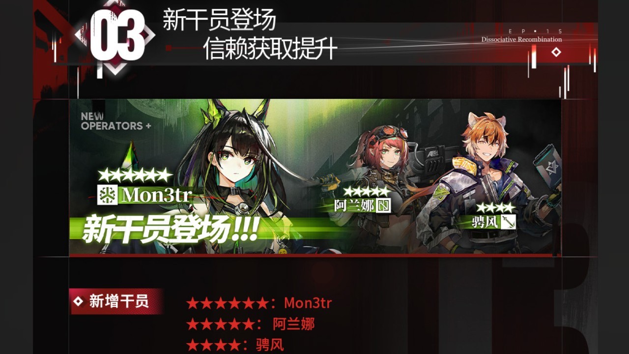 新干员登场，信赖获取提升