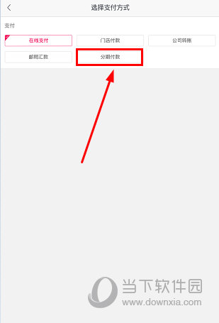 找到并选择“分期付款”