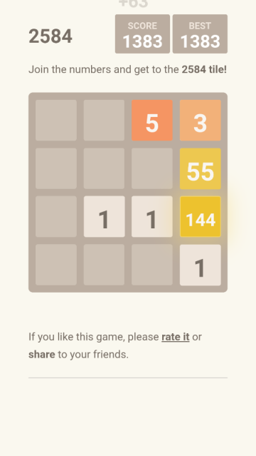 2048斐波那契游戏