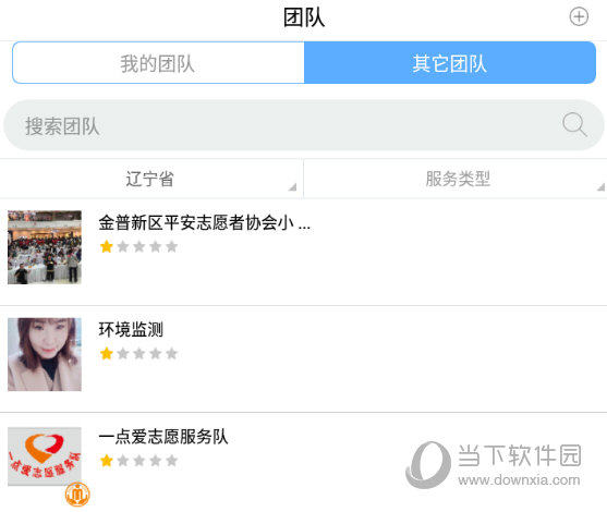 点击某一个团队