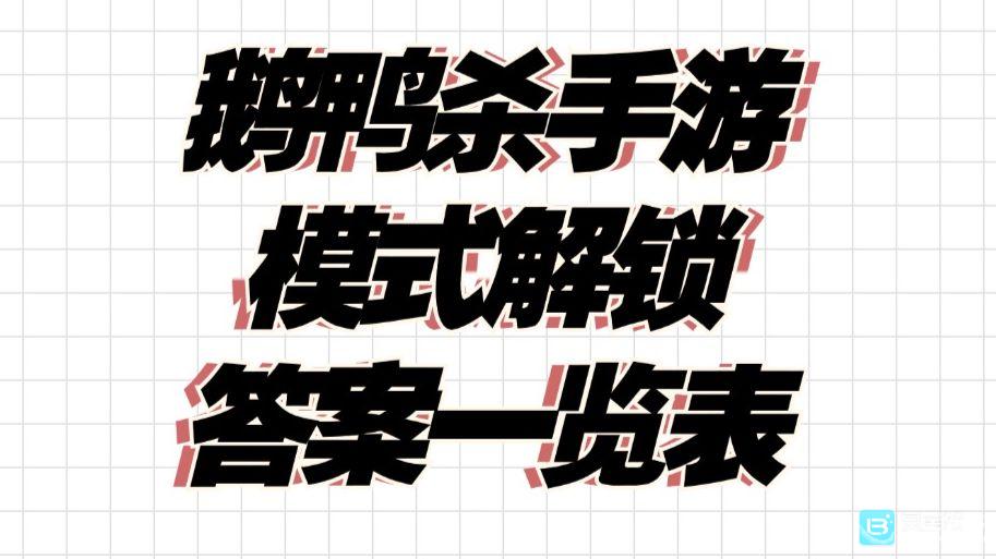 鹅鸭杀国服手游全部题目答案