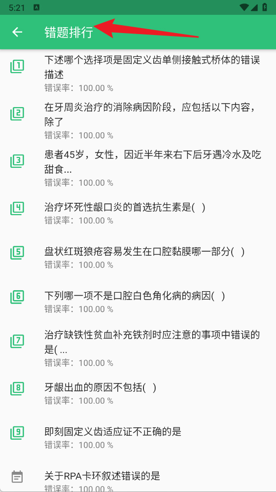 口腔内科学主治医师题