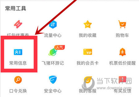 点击“常用信息”选项