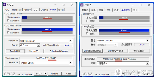 R7 9700X 对比 i7-14700KF 谁才是玩家与创作者的终极之选