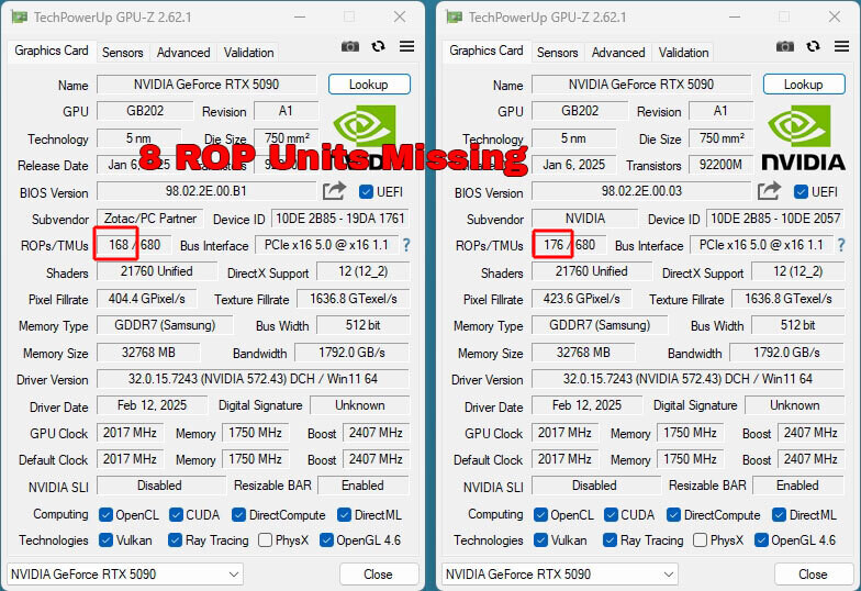 风险后续丨更多品牌 RTX 5090 也发现缺单元；新发布的 RTX 5070 Ti 也缺NVIDIA 官方回应