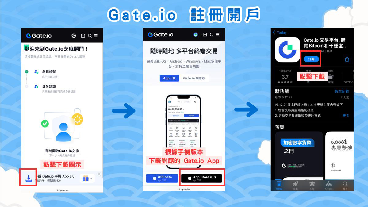 Gate.io 注册开户步骤三：下载Gate.io 手机App