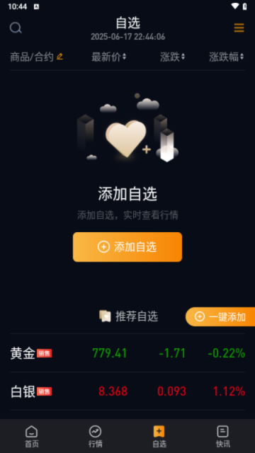 融通金貴金屬行情查詢軟件 V1.0.5安卓版截圖1