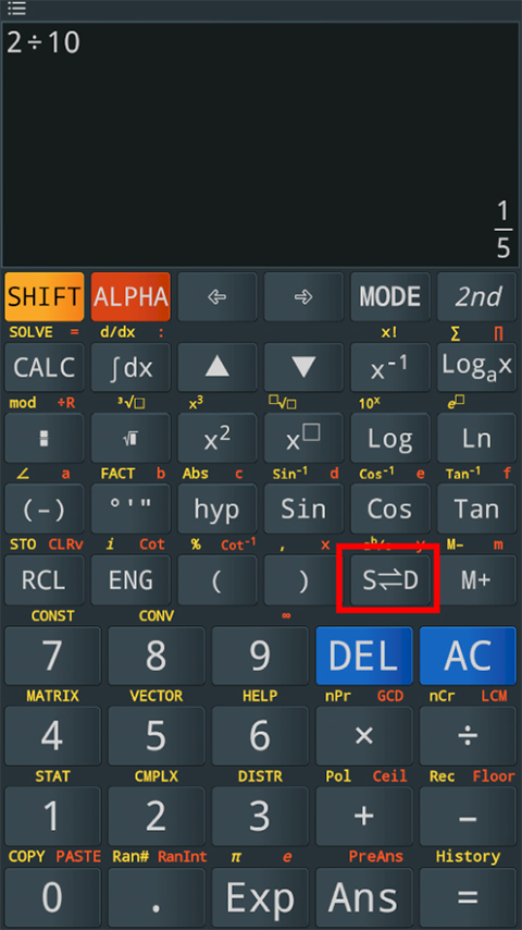卡西欧计算器分数变小数方式1