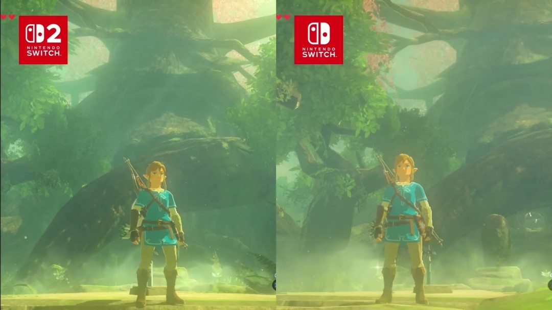 要买升级包吗？《塞尔达传说》Switch 2和1画质对比