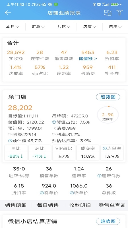三联老板报表截图2