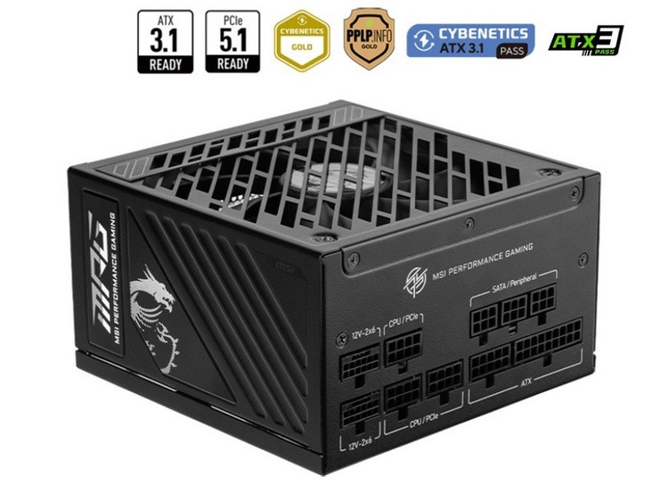 微星发布新款 MPG A1000GS/A850GS PCIE5 电源，ATX 3.1/PCIe 5.1 规范