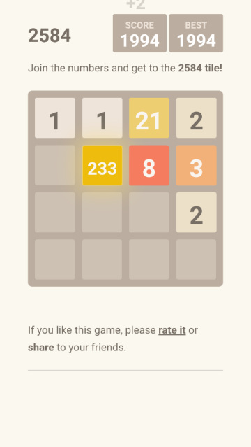 2048斐波那契游戏