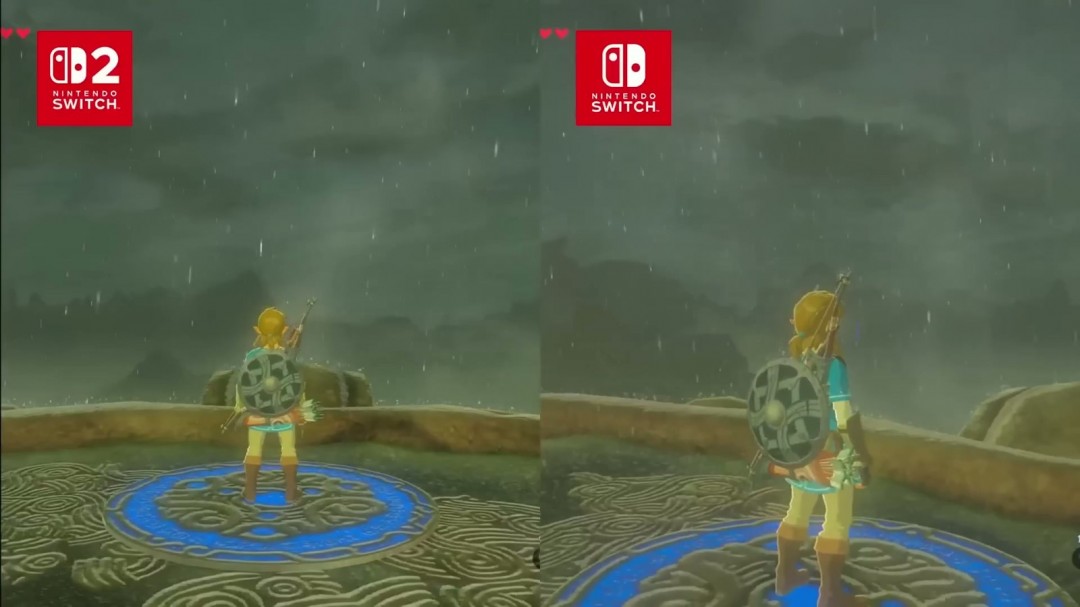 要买升级包吗？《塞尔达传说》Switch 2和1画质对比