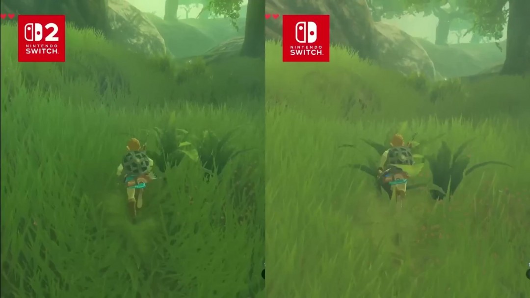 要买升级包吗？《塞尔达传说》Switch 2和1画质对比