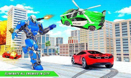 Flying Helicopter Car Robot手游