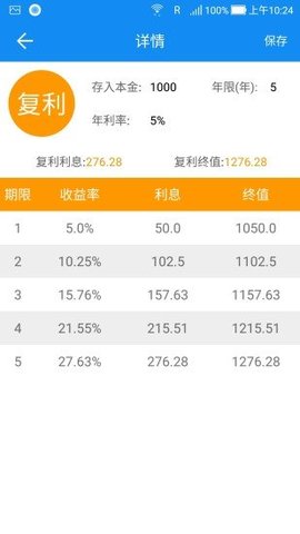 復(fù)利計算器 V1.2安卓版截圖1