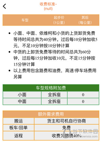 查看到具体的收费