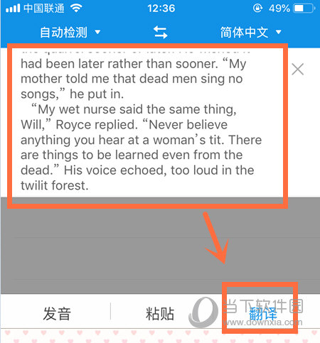 点击“翻译”