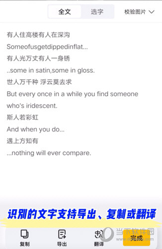 识别的文字