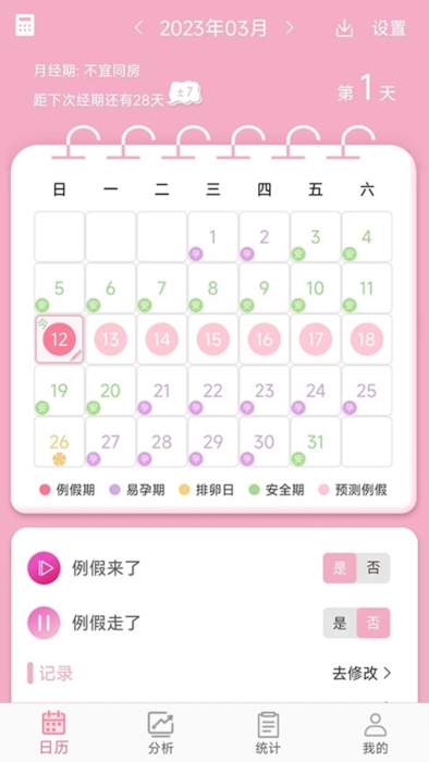 女生例假记录APP宣传图