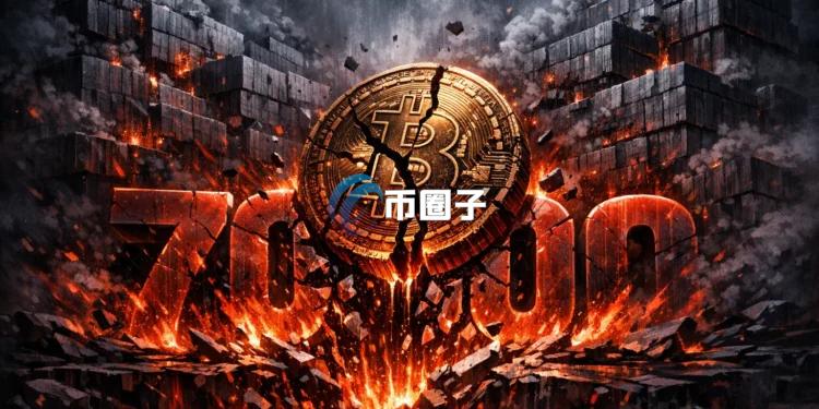 比特币跌破7万美元关卡！以太坊爆仓7593万美元居冠 山寨币SOL、XRP同步下滑